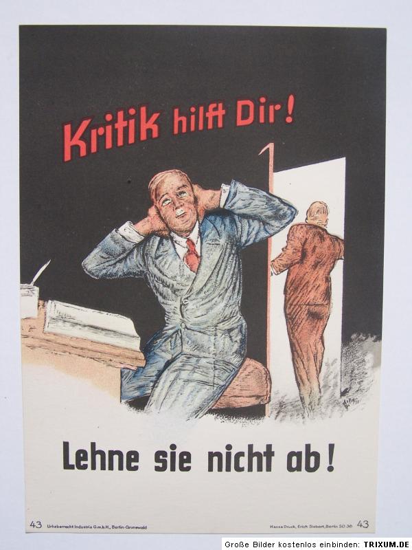 Original Motivationsplakat aus der Zeit um 1920 bis 50