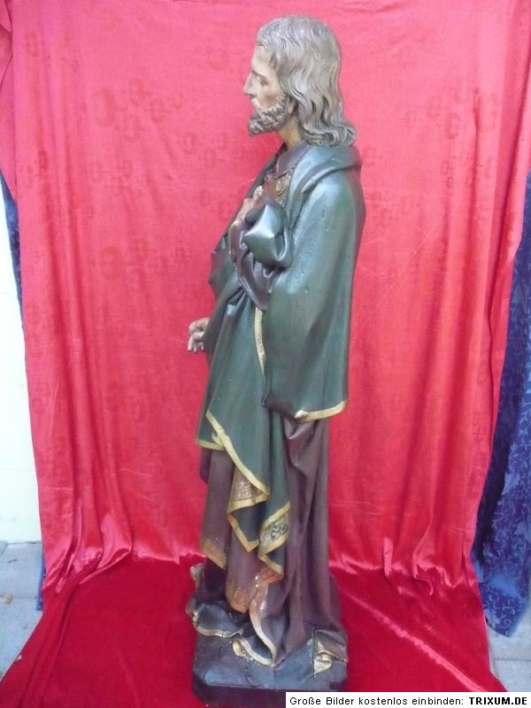 sehr schöne,sehr alte, gr. Holzfigur__Heiliger__134cm__geschnitzt u