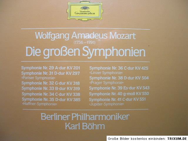 MOZART Die großen Symphonien BÖHM DG 5 LP Box OVP *