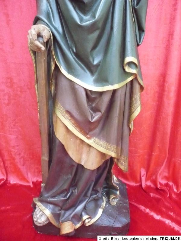 sehr schöne,sehr alte, gr. Holzfigur__Heiliger__134cm__geschnitzt u