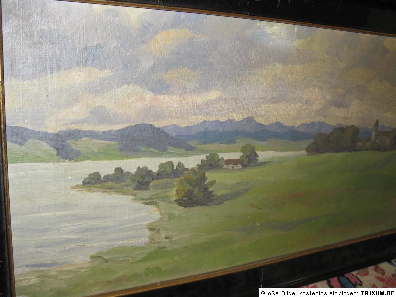 SALZBERGER Richard, *XIX.Jhd. Blick auf Gstadt Chiemsee  