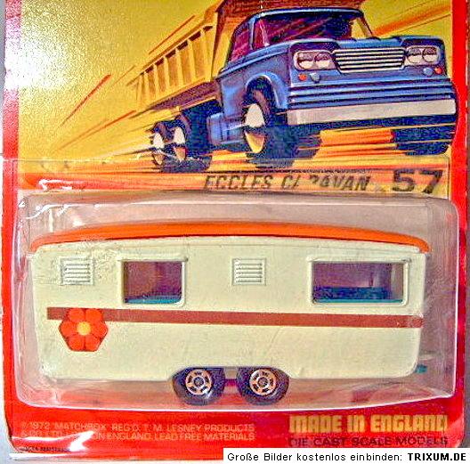 Superfast No 57 Eccles Trailer Caravan RARE Blistercard