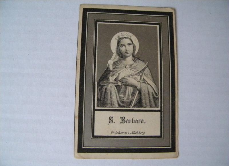 HL. BILDCHEN STERBEBILD HL. BARBARA S. BARBARA 1885  