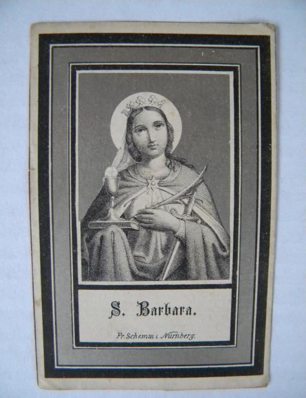 HL. BILDCHEN STERBEBILD HL. BARBARA S. BARBARA 1885  